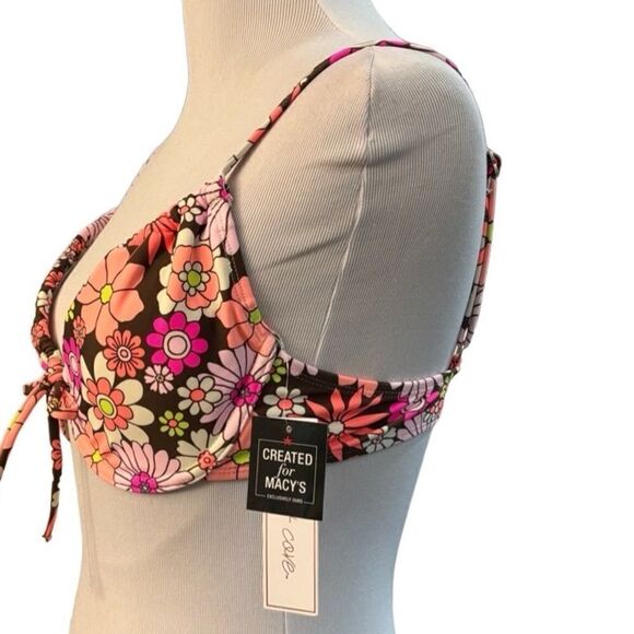 NWT Salt & Cove Multi Color Floral Swim Bra - Picture 4 of 6